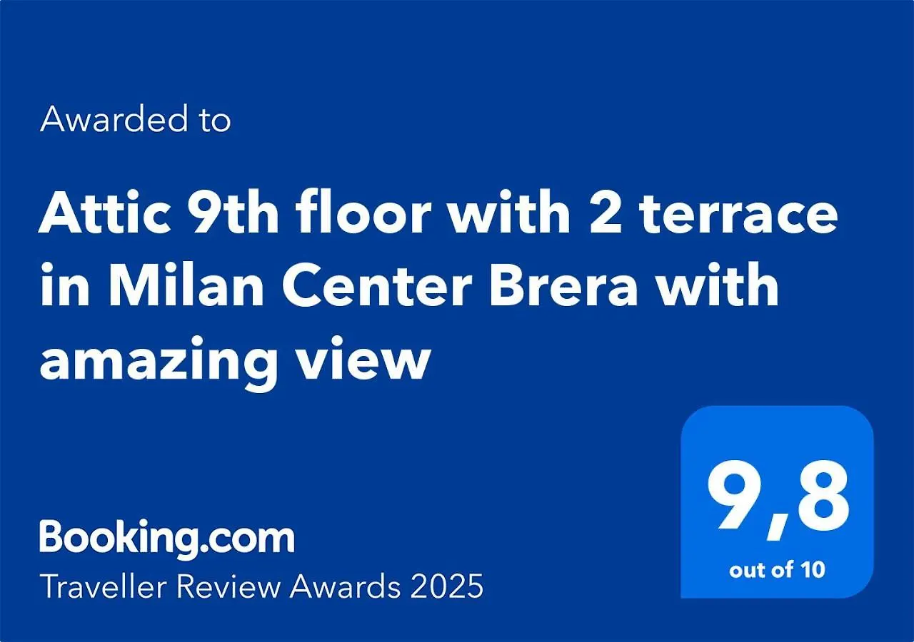 Attic 9Th Floor With 2 Terrace In Milan Center Brera With Amazing View Apartment